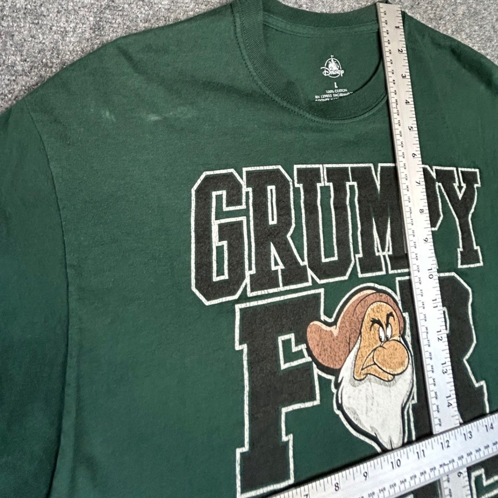 Disney Grumpy For Life T-Shirt Mens Large Green Snow White Seven Dwarfs Graphic - Picture 5 of 8